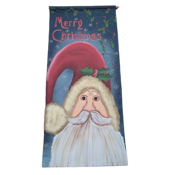 New hand painted Christmas Santa wall hanging - Picture 1 of 2